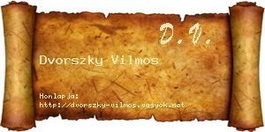 Dvorszky Vilmos névjegykártya